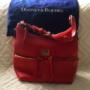 Dooney and Bourke Coral Red hobo Shoulder Bag